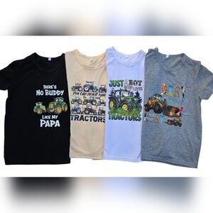 Tractor-Themed Kids T-Shirts - Set of 4 Size 6